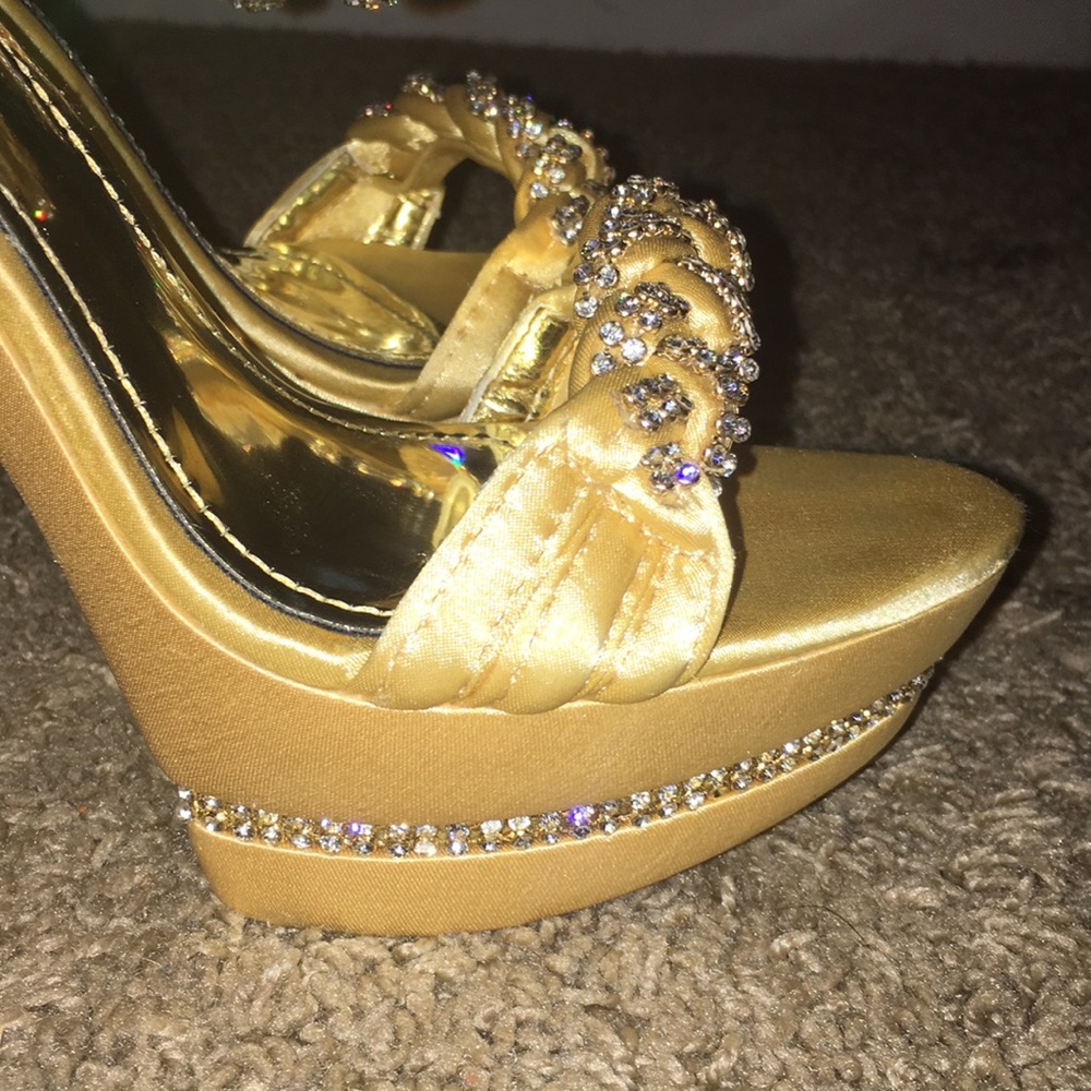 Gold Rhinestone Heels - Picture 3 of 3